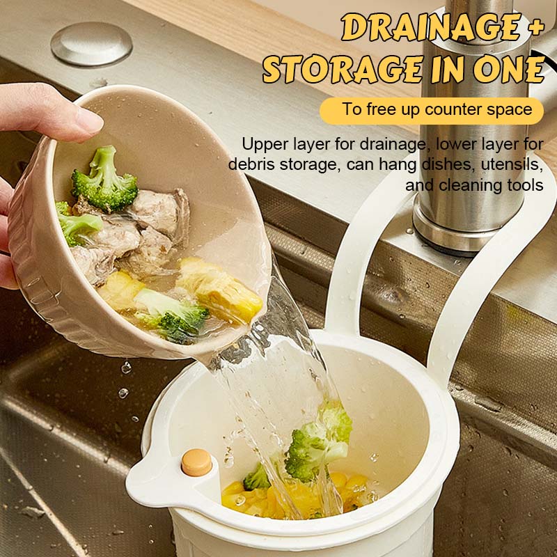Sink Strainer Basket with Easy Drain & Dump