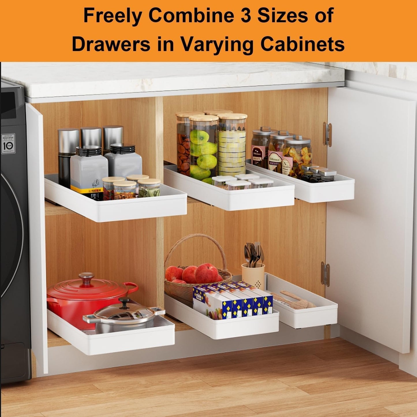Pull-Out Cabinet Organizer — No Difficult Assembly Needed