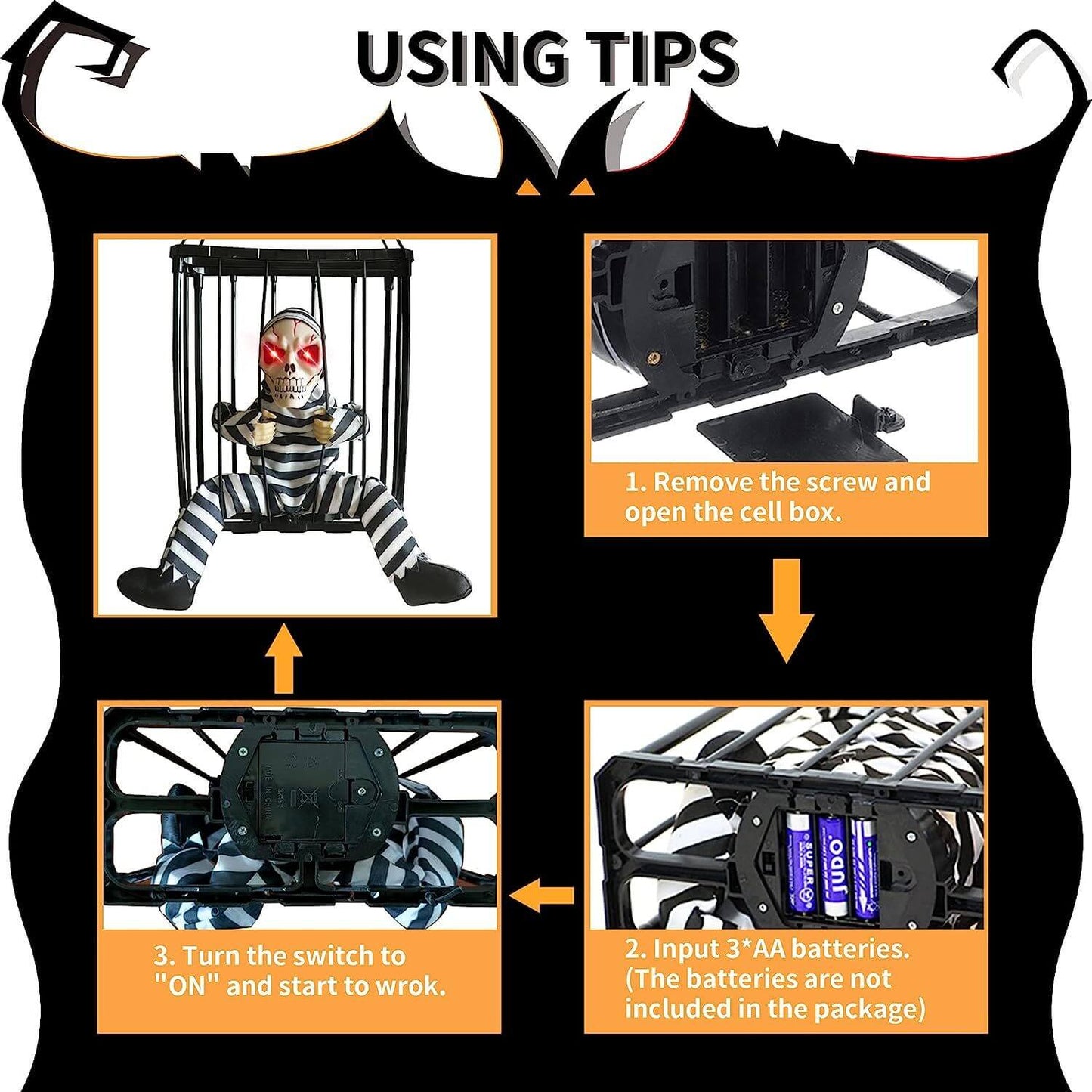 Moving Prisoner Skeleton — Perfect for Doors & Entrances