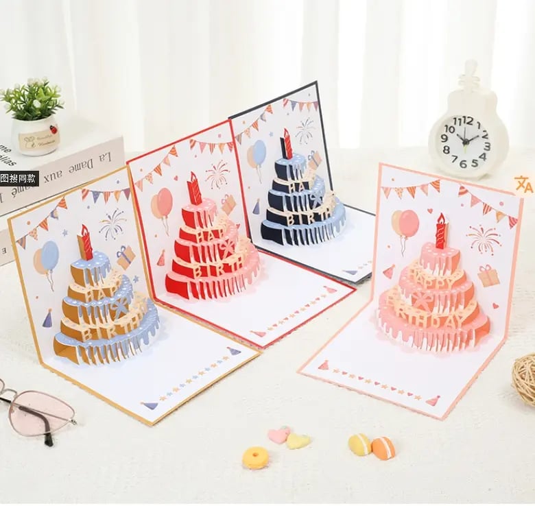 3D Pop-up Birthday Card – Handmade Greeting Card with LED Light and Music