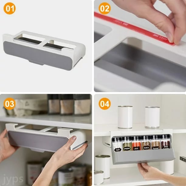 Kitchen Container Organizer – Hanging Spice Rack with Easy Installation