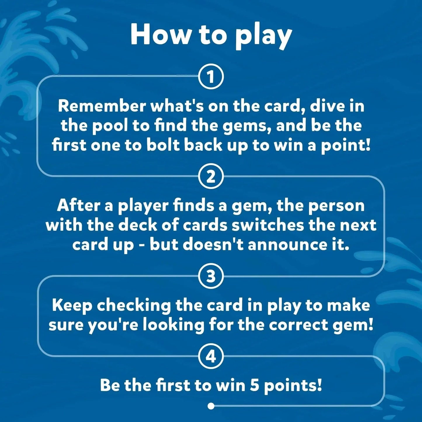 Underwater Pool Treasure Hunt Game with Waterproof Gems and Cards
