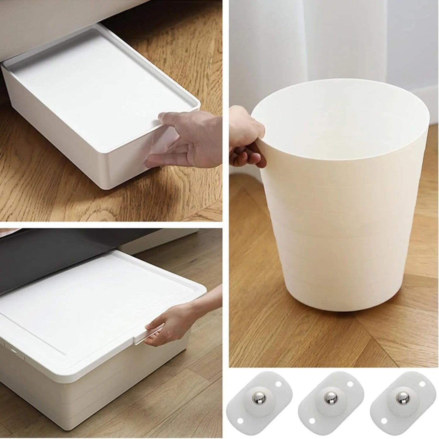 Self-adhesive 360° Mini Casters for Storage & Furniture