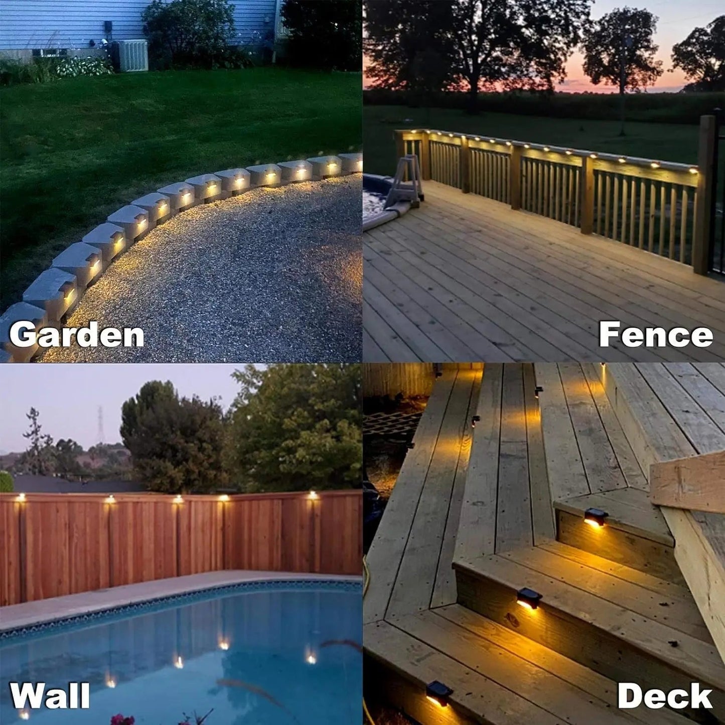 Weatherproof Solar Patio Outdoor Light - Set of 4