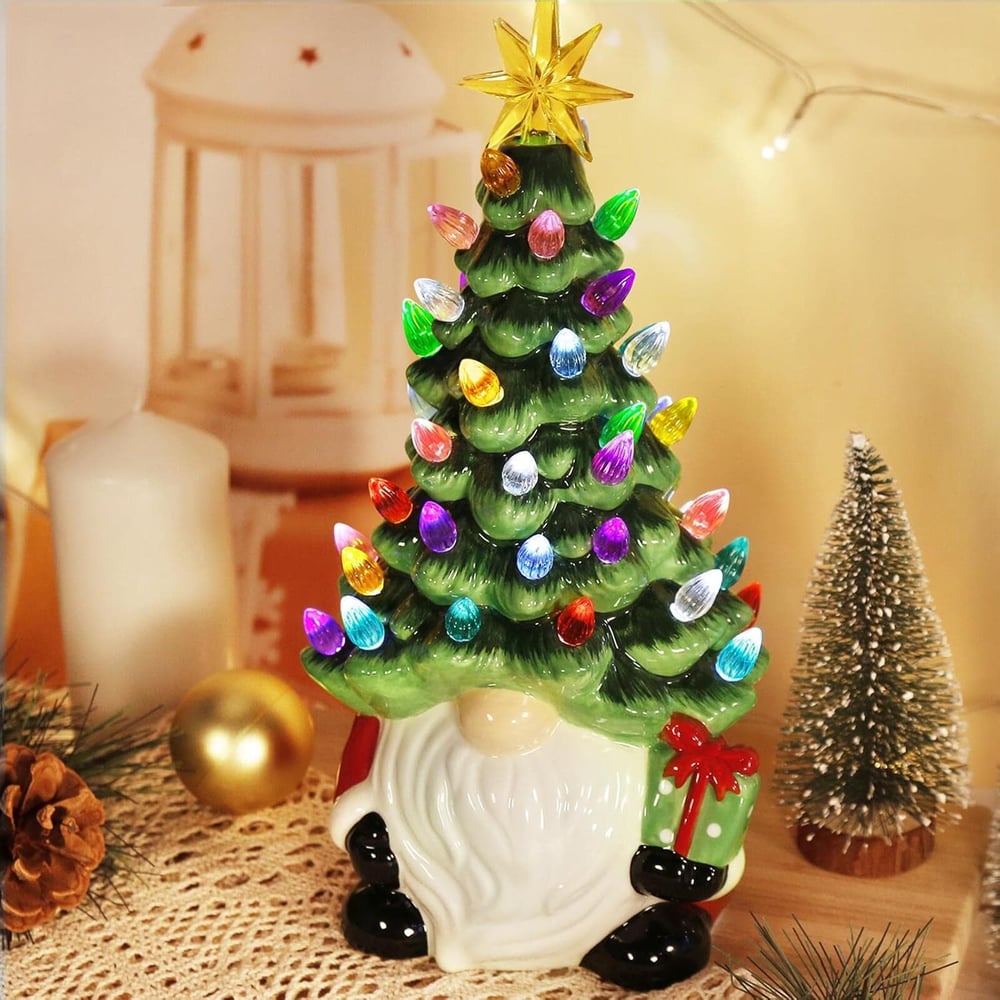 DIY Illuminated Christmas Gnome Tree — For Table, Window & Fireplace