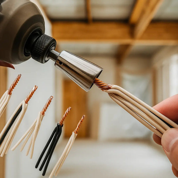 Wire Twisting Attachment for Drills — More Efficiency in Electrical Installations 2-Piece Set