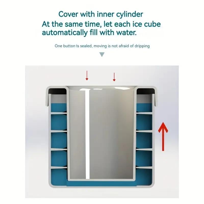 Schnellgefrier-Silikon-Eiswürfelform – Zylindrisches Eis für langsames Schmelzen Mivoza Deutschland