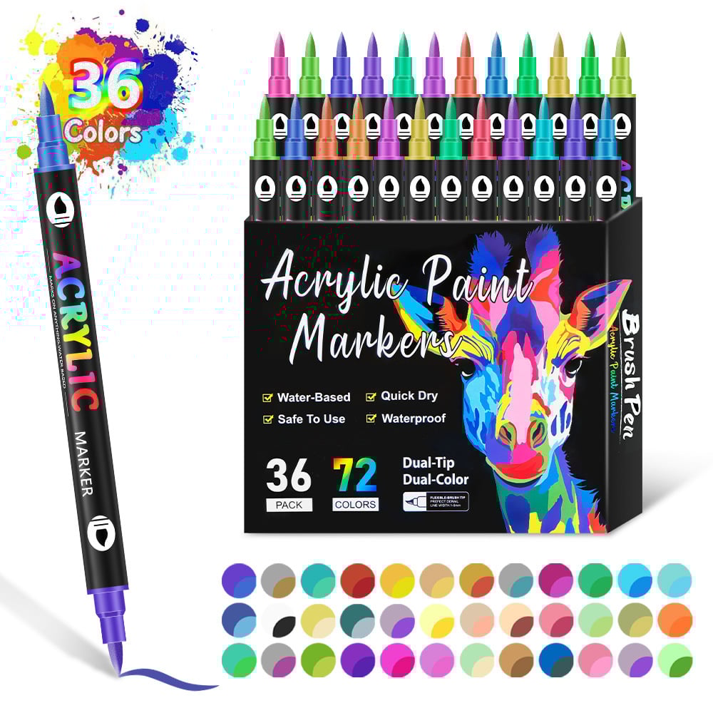 ColorFlare™ — Double-Tip Markers with 72 Vibrant Hues