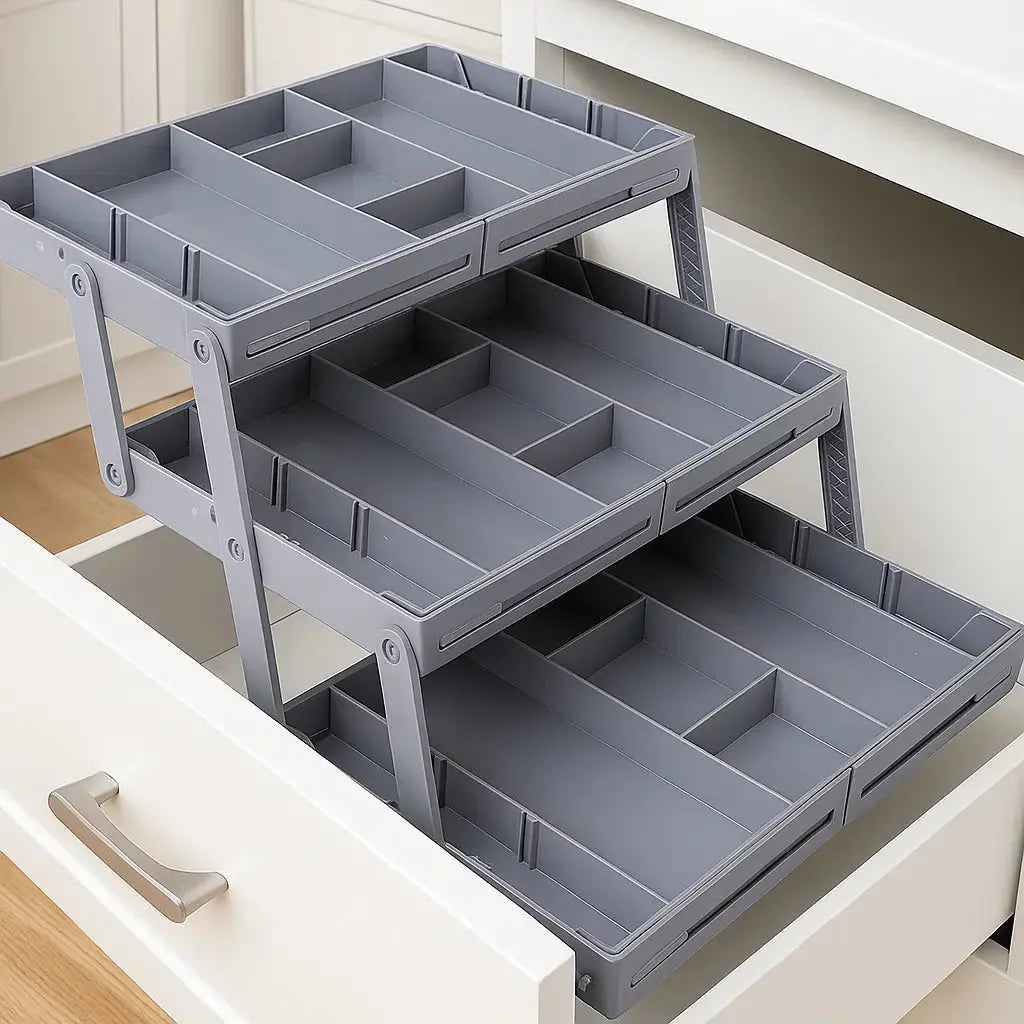 3-Tier Expandable Drawer Organizer — Fits Standard Drawers