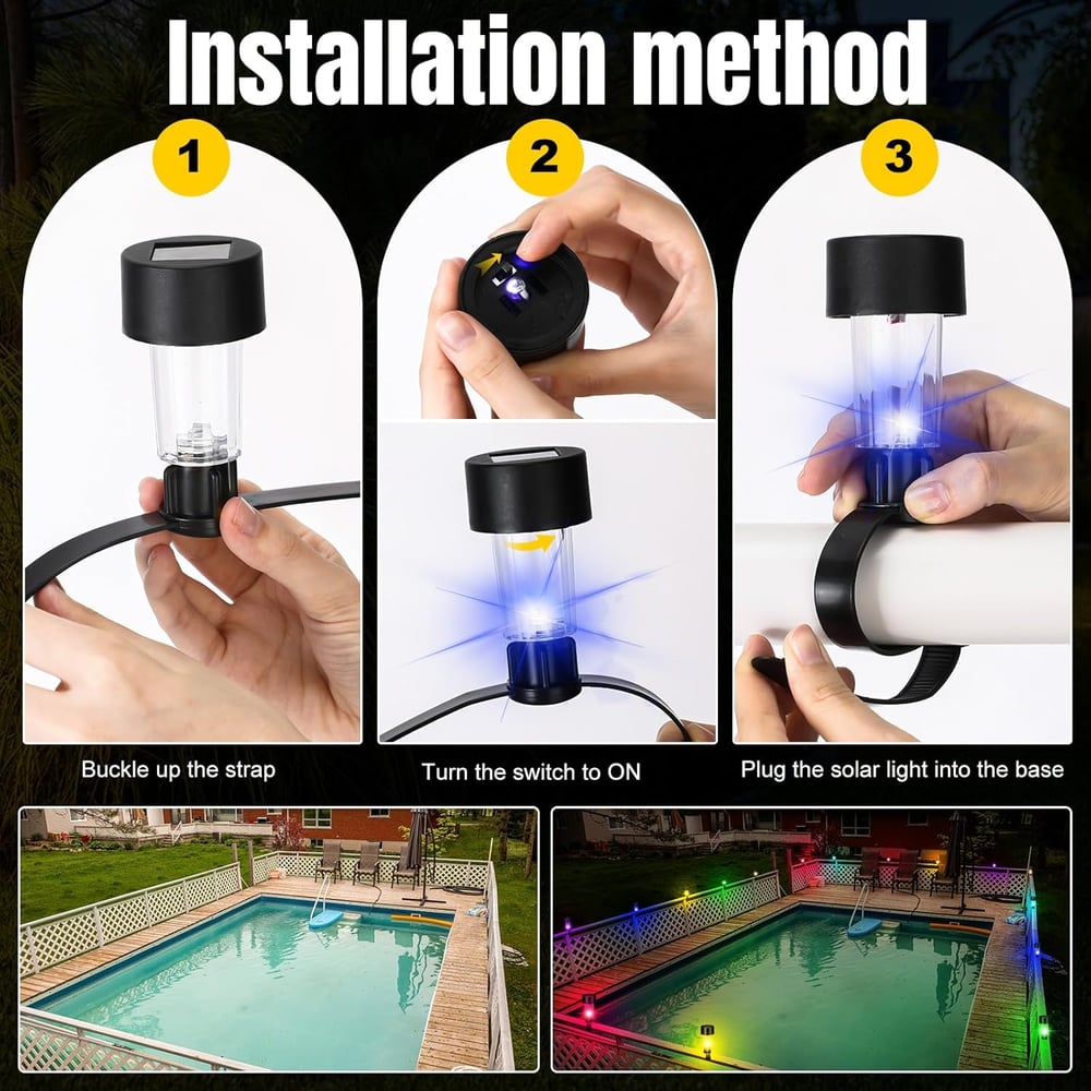 Solar Pool Lights — Warm Atmosphere and Increased Safety