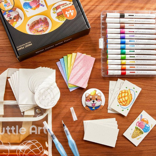 3D Foam Structure Art Set – Creative Craft Kit with Colored Pencils
