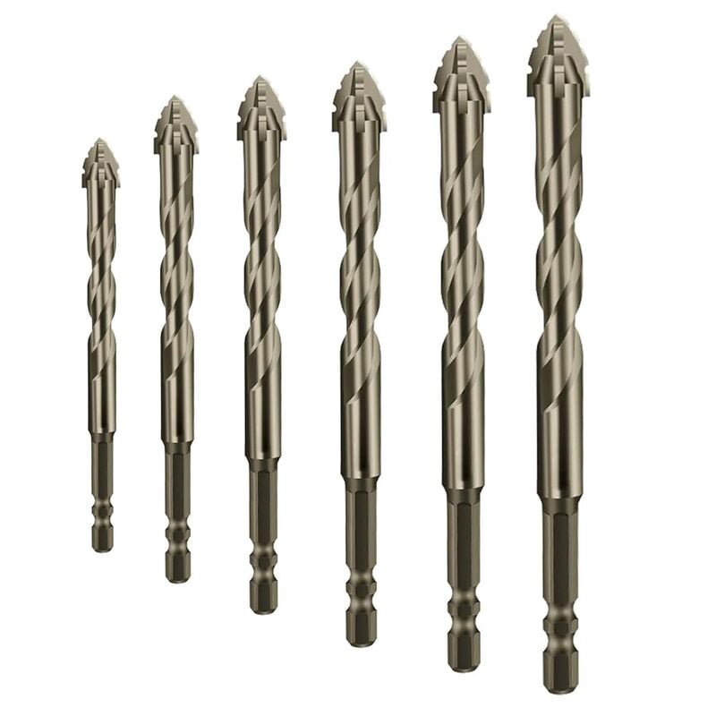 Serrated Drill Bit Set — Titanium Coated & Heat Resistant with 4-Flute Design, 6-Piece Set