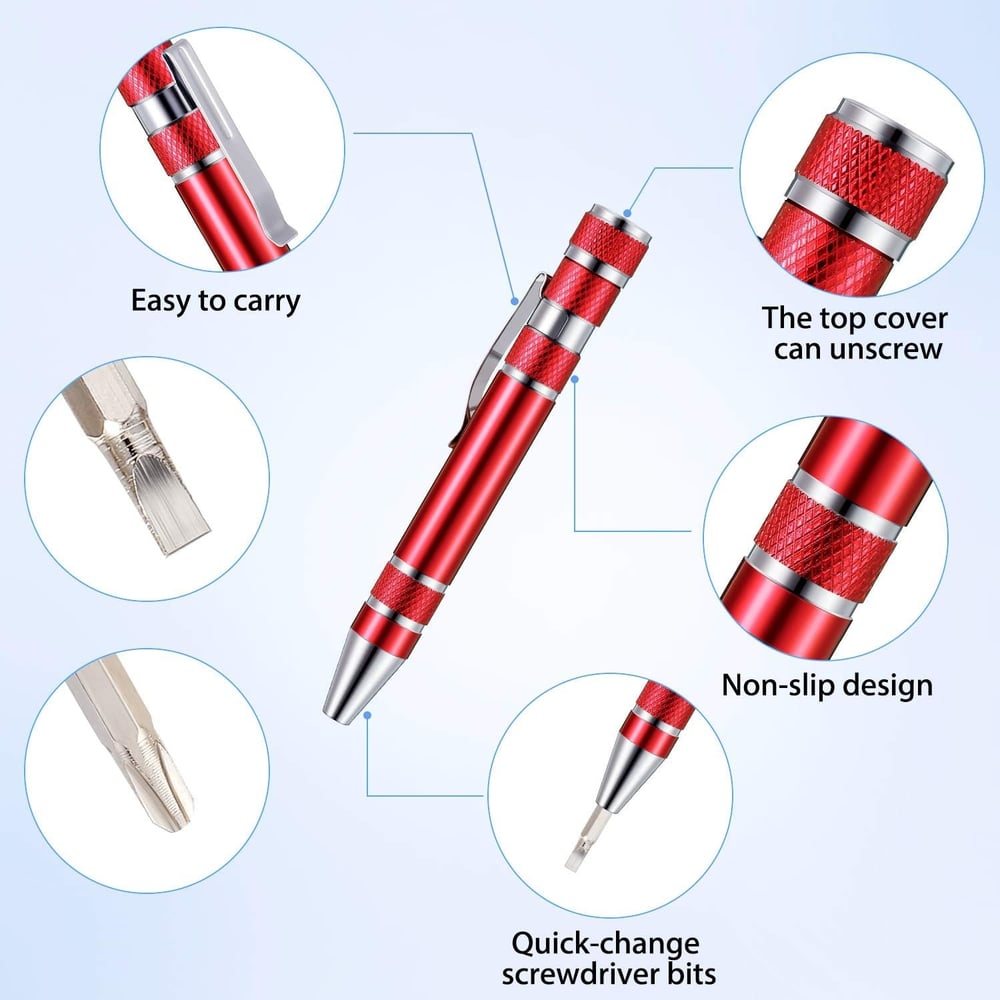 Multi-Bit Mini Screwdriver – Compact Repair Tool Made of Aluminum Alloy