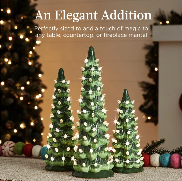Christmas Tree Table Decoration — Atmospheric Light Completely Wireless 3-Piece Set