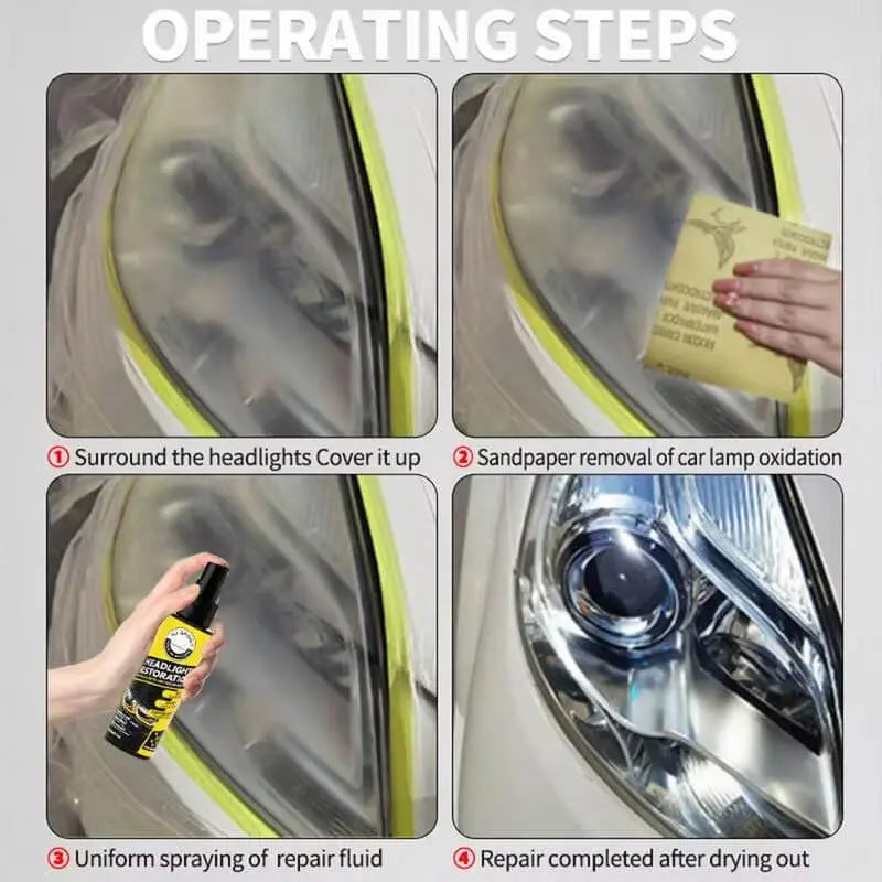 Headlight Restoration Spray – Solution for Dull, Yellowed, or Cloudy Car Headlights