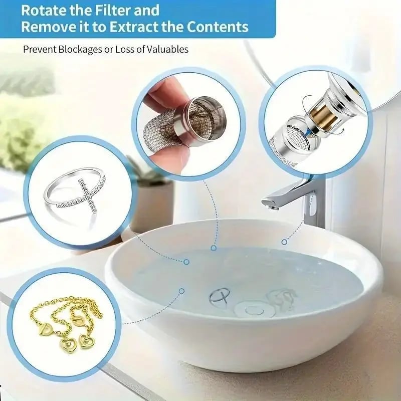 Stainless Steel Drain Filter — The Solution Against Hair Clogs in the Sink