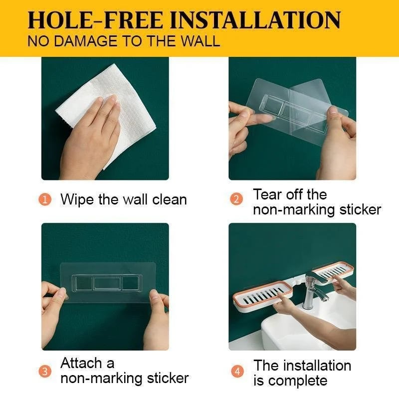 Rotatable Bathroom Corner Shelf — Drill-Free Storage Rack with Drainage Holes