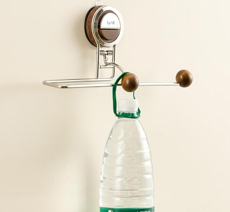Drill-free Paper Towel Holder – Kitchen Organizer with Suction Cup and Spring Rod