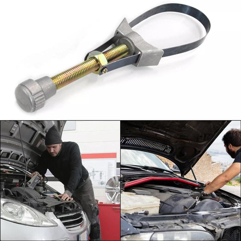 Adjustable Oil Filter Strap Wrench — Durable Tool for 2.4–4.7 inches Filters