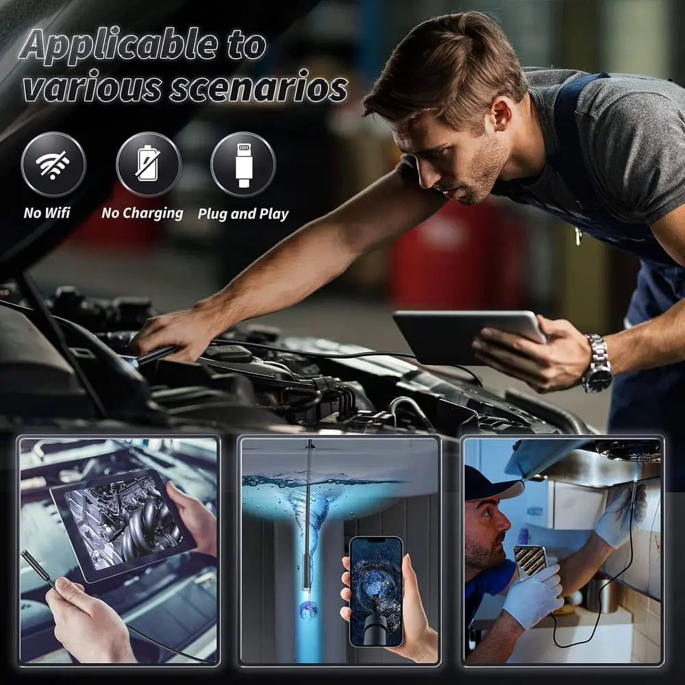 Waterproof Endoscope Camera — HD Inspection Camera with 5m Cable