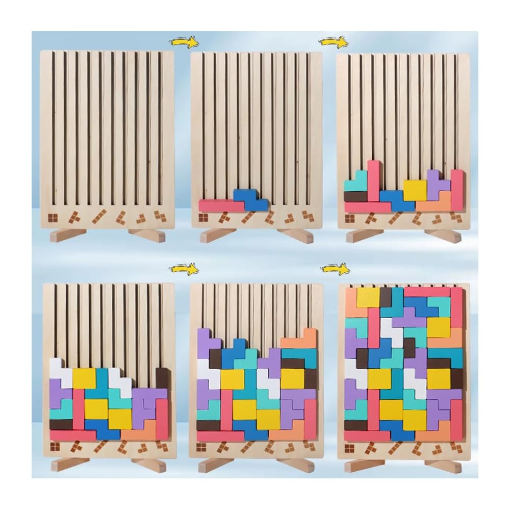 Wooden stacking game - Promotes logic, concentration and fine motor skills in children! Mivoza Germany
