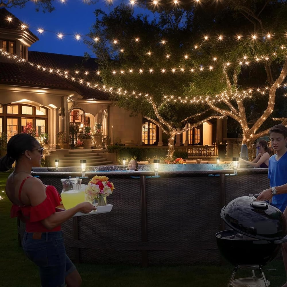 Solar Pool Lights — Warm Atmosphere and Increased Safety