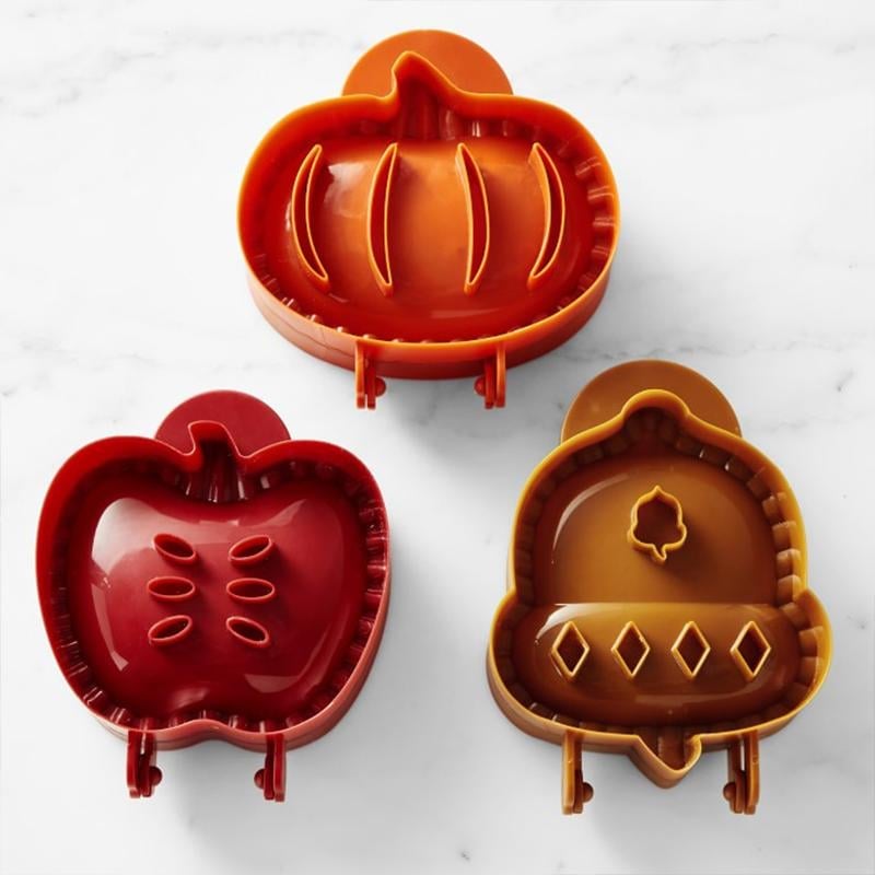 Set of Seasonal Hand Pie Molds – Foldable Plastic Molds for Easy Baking