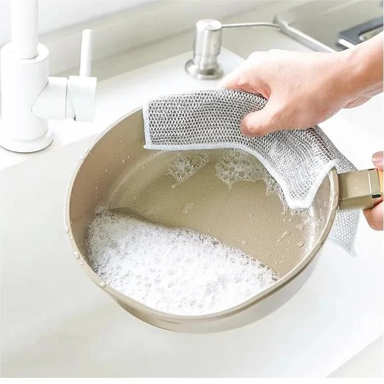 Stainless Steel Scrubber — Effortless Cleanliness Without Scratches (10 pieces)