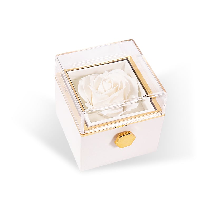 Rotating Rose Soap Jewelry Box — With Secret Compartment for Rings & Earrings