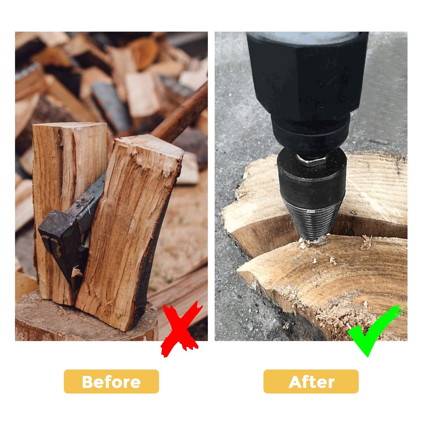 Log Splitter Drill Set — Time- & Energy-Saving Firewood Splitting