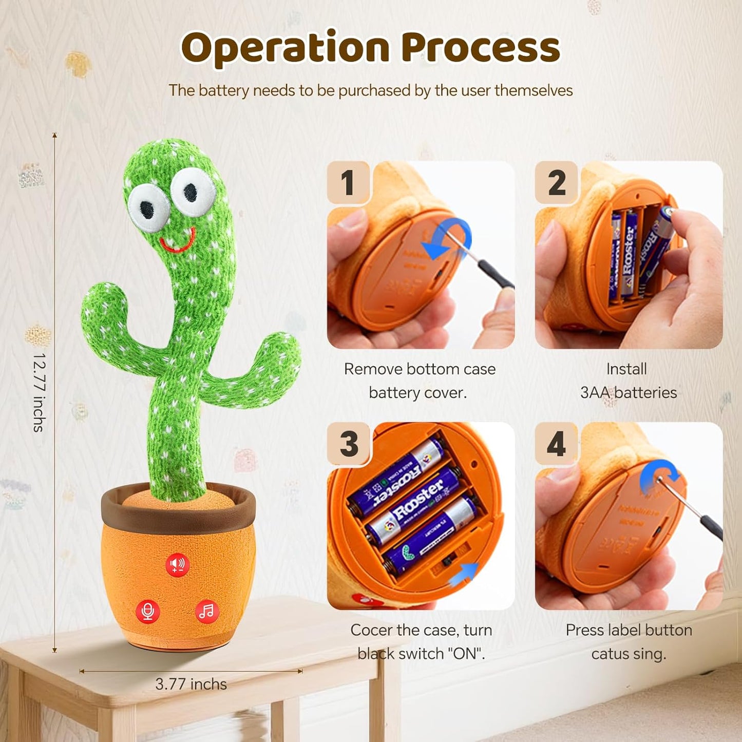 Interactive Dancing Cactus Toy – Musical Fun with Sound Imitation