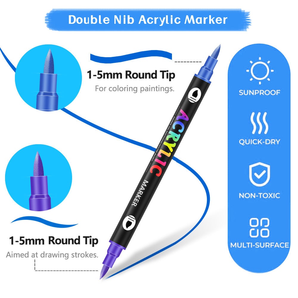 ColorFlare™ — Double-Tip Markers with 72 Vibrant Hues