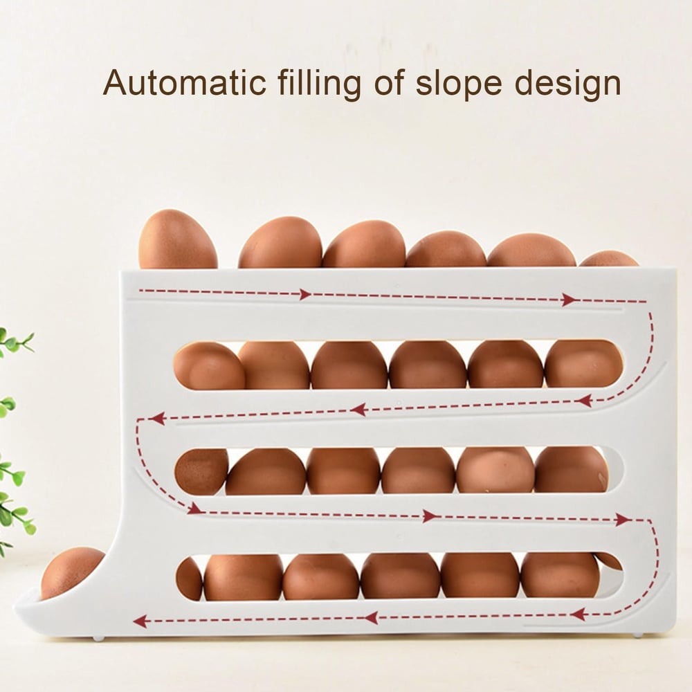 EggGlide™ — Pressure-Free 4-Tier Fridge Organizer