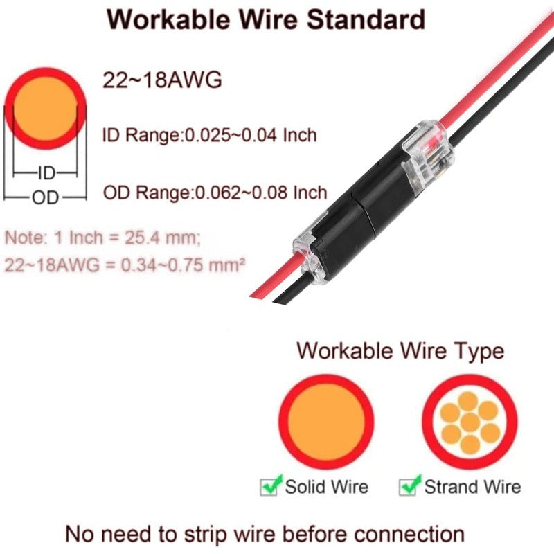 LED Connector Plug — Quick and Secure Assembly (20 Pieces)