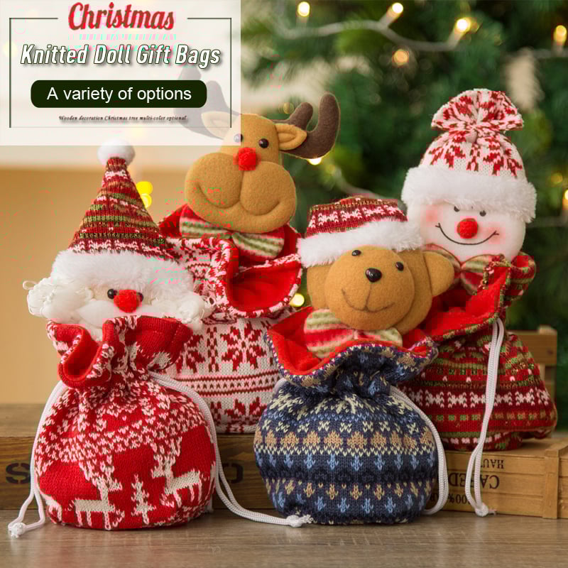 Knitted Dolls Christmas Bag — Sweet & Special Gift Idea