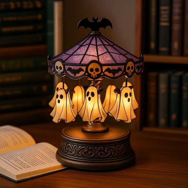 Halloween Ghost Carousel Light – Warm Decorative Light