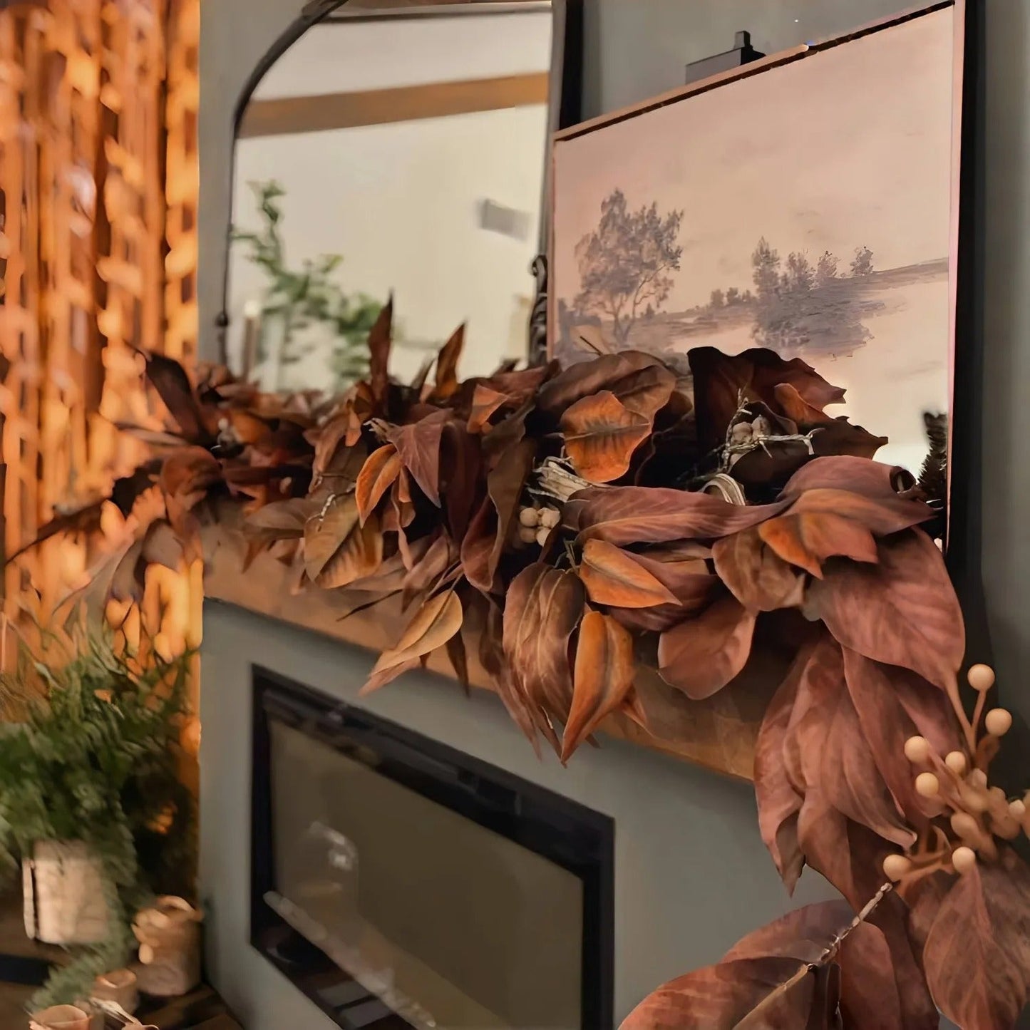 Brown Magnolia Garland – Elegant Fall Décor