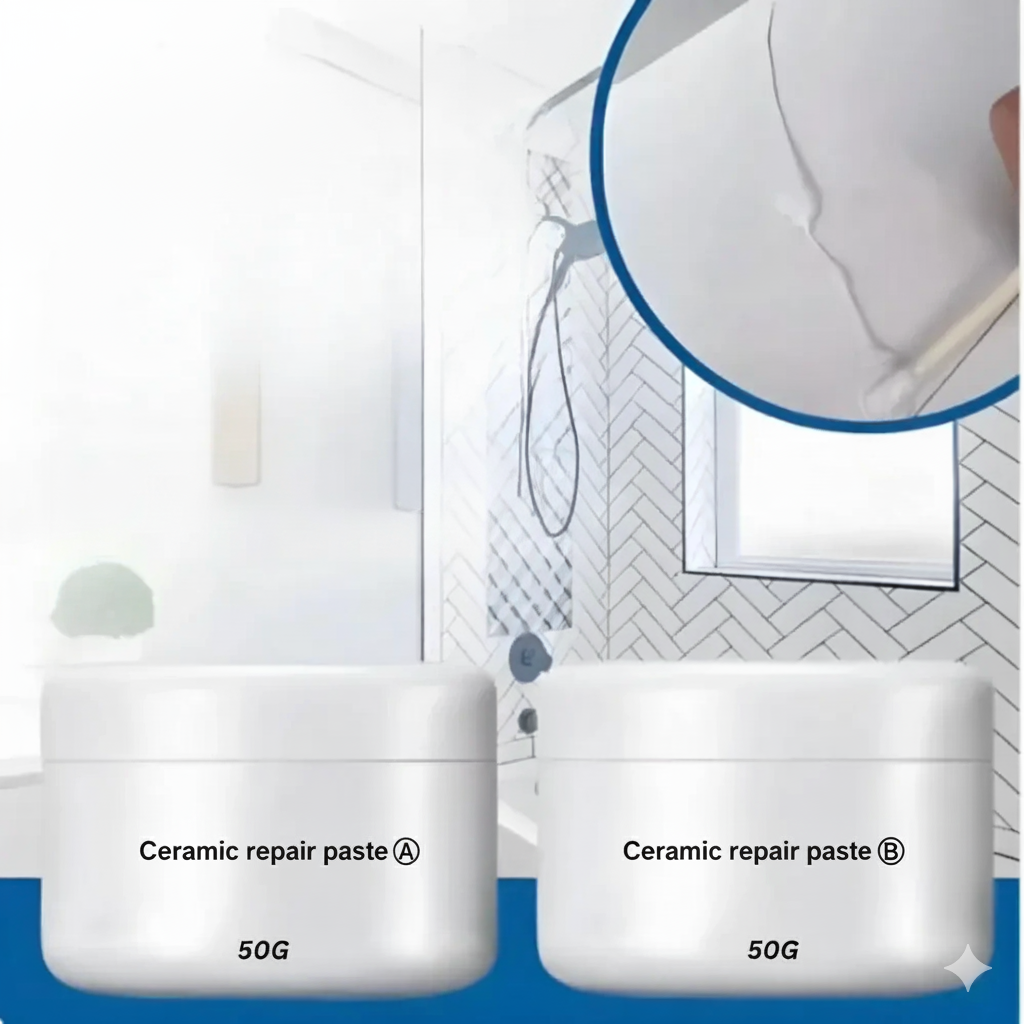 Tile Repair Paste – Fix Cracks & Chips in Minutes | Ceramic Repair Kit 1.8 ounces (2 Pieces)