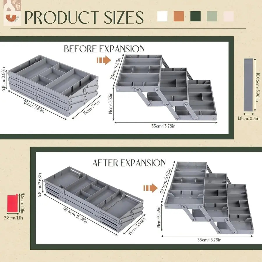 3-Tier Smart Drawer Organizer – Optimizes Storage Space