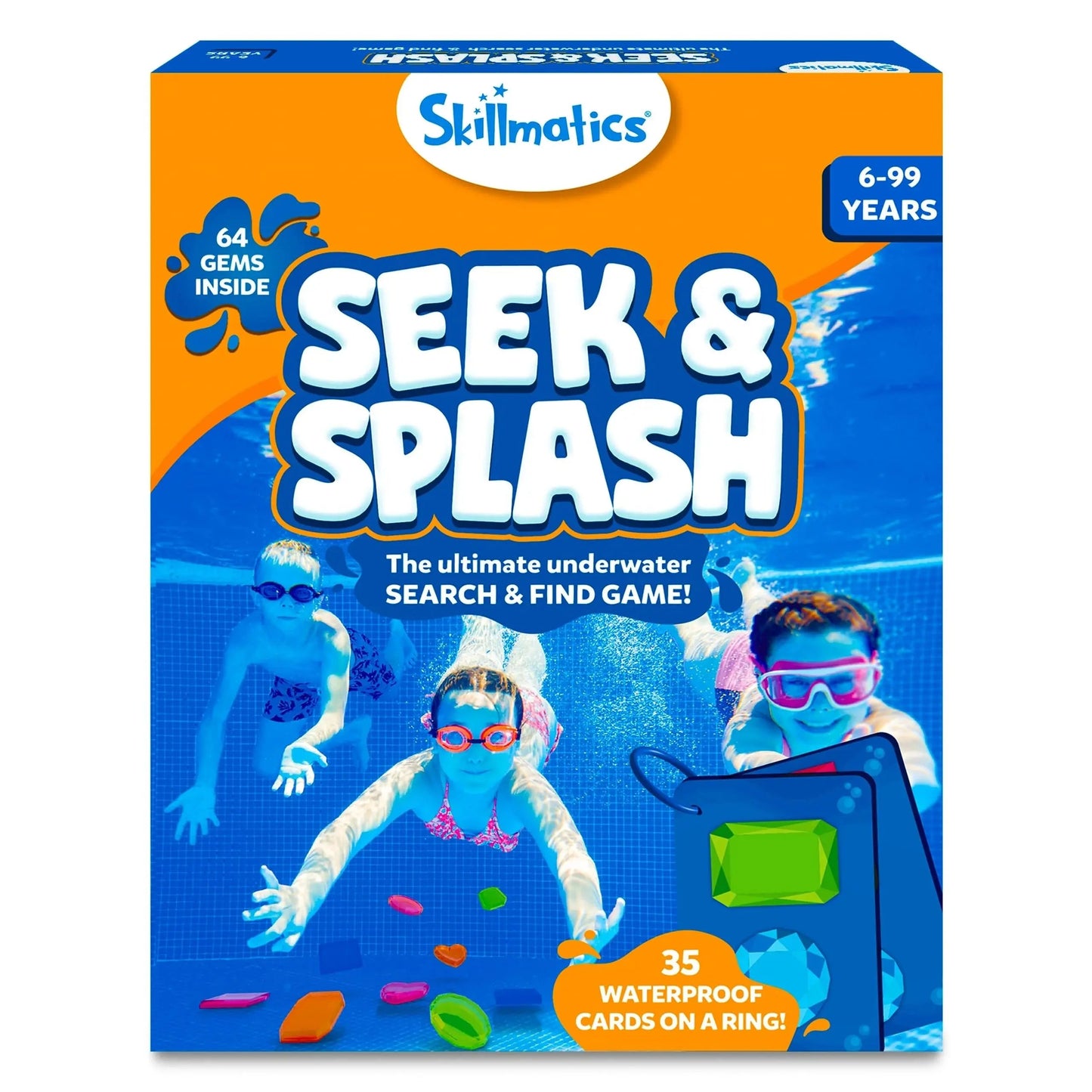 Underwater Pool Treasure Hunt Game with Waterproof Gems and Cards
