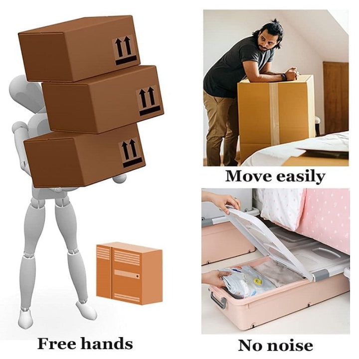 Universal Self-Adhesive 360° Swivel Wheels – Stainless Steel, Easy No-Tool Install for Furniture, Storage and More (8-Pieces)