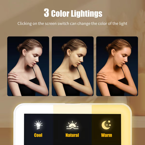 Portable Makeup Organizer — Compact LED Mirror with Adjustable Lighting