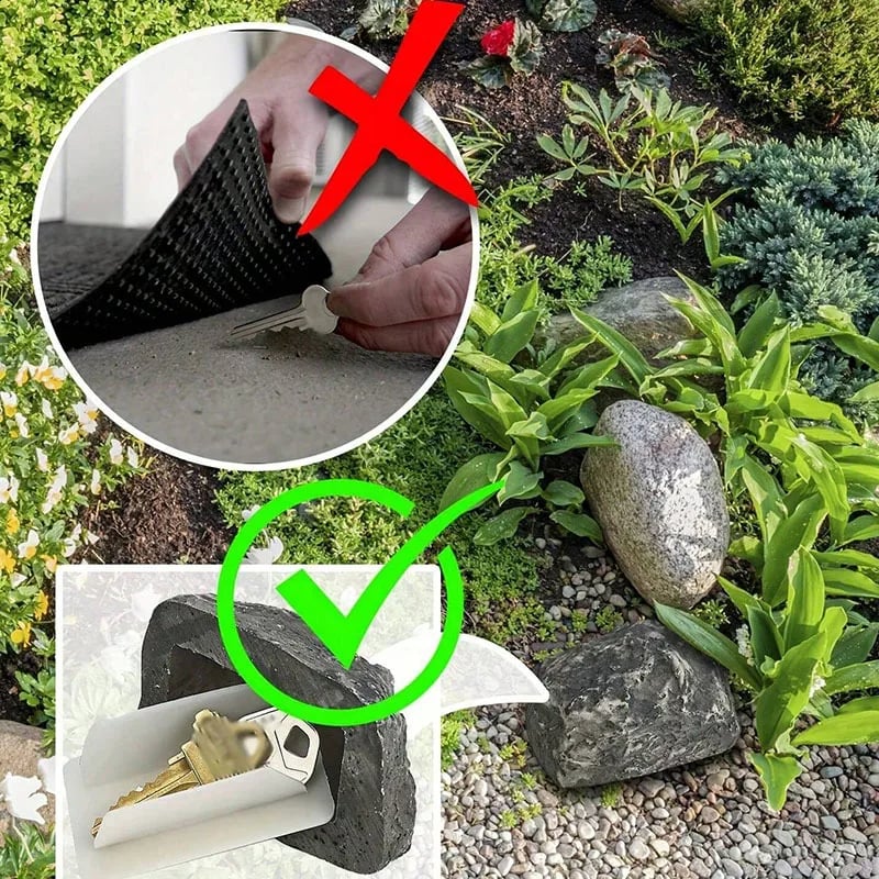 Fake Rock Key Hider – Outdoor Weatherproof Hidden Key Holder for Garden or Porch