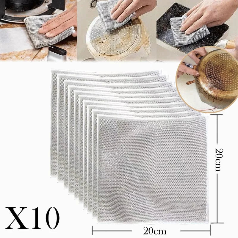 Stainless Steel Scrubber — Effortless Cleanliness Without Scratches (10 pieces)
