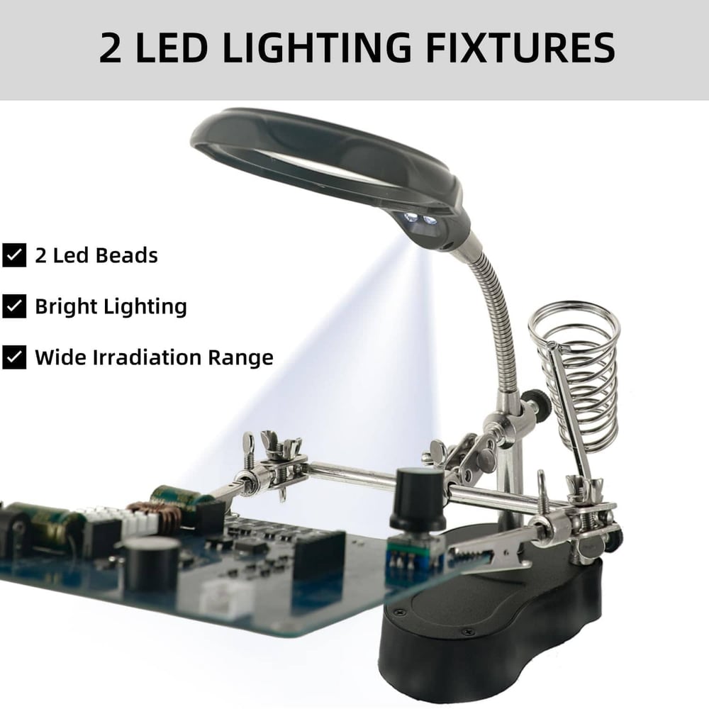 Adjustable LED Magnifying Glass Soldering Station – Hands-Free Precision Made Easy! Mivoza Deutschland