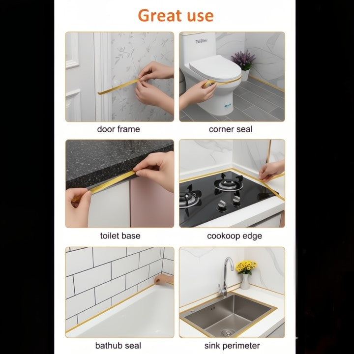 Easy Bathroom & Kitchen Tile Tape to Stop Mold & Grout Grime for Good