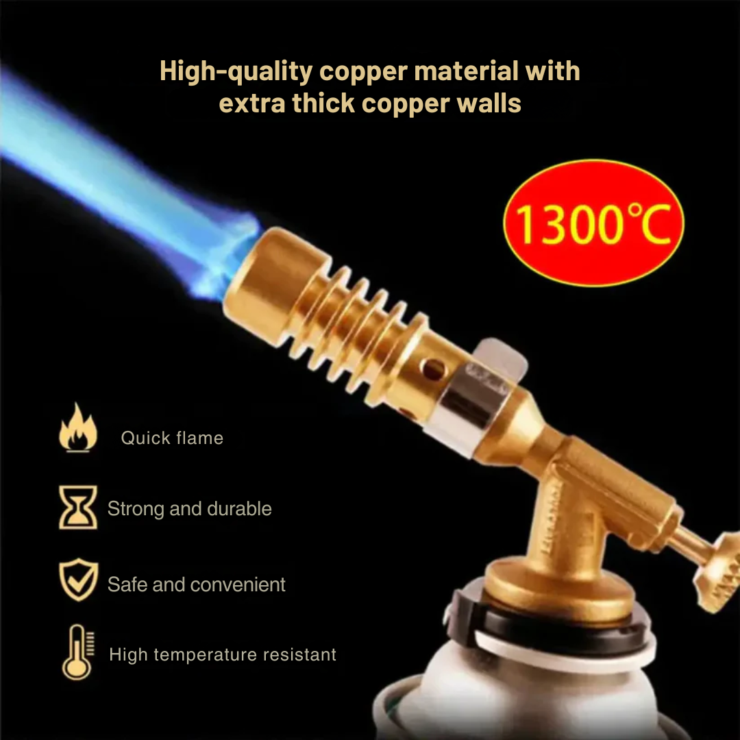 Portable Copper Gas Burner – Safe Ignition with Safety Lock