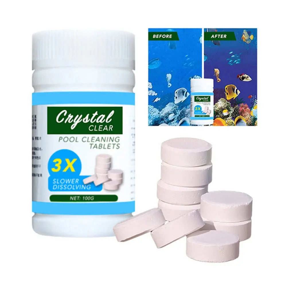 Fast-dissolving cleaning tablets for garden pools