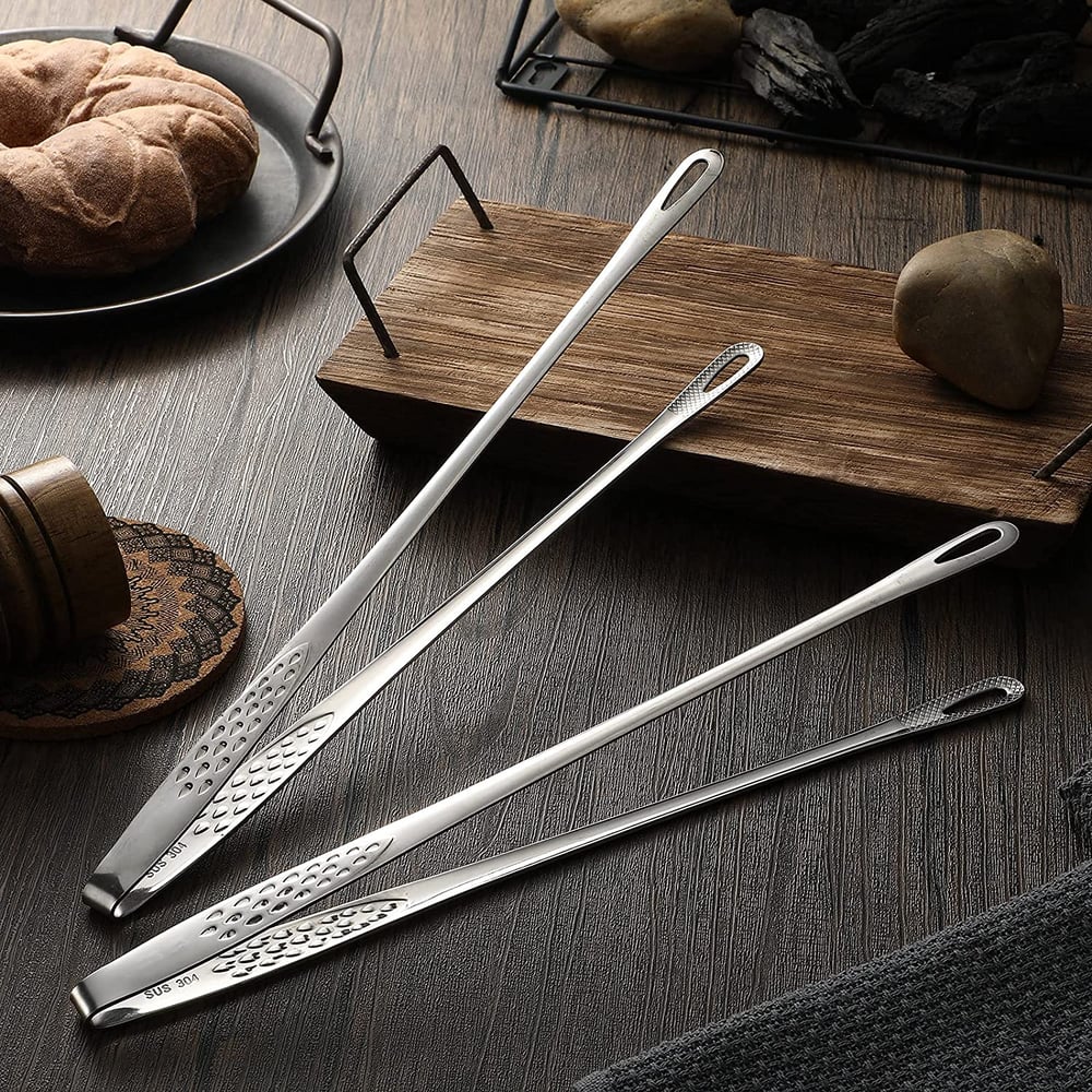 Stainless Steel Grill Tongs for Secure and Firm Grip