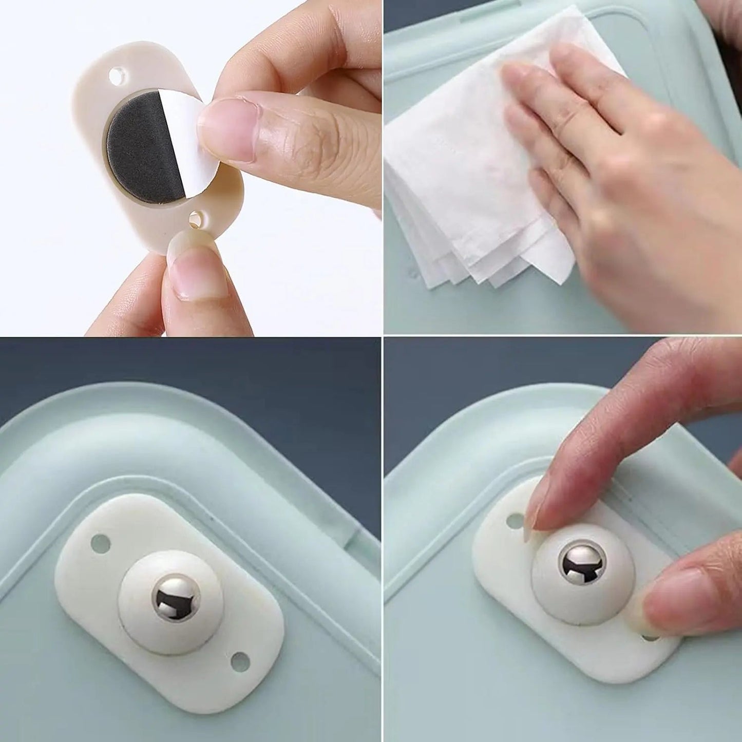 Self-adhesive 360° Mini Casters for Storage & Furniture